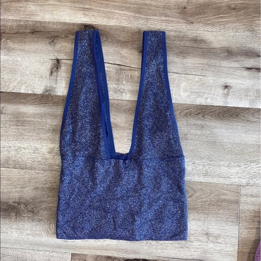 Urban Outfitters Blue Shimmer bodycon cropped tank